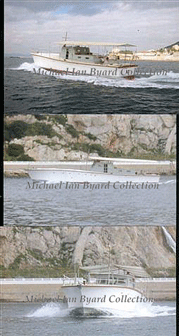Three photos of Fervant under way in Gibraltar early 2005
